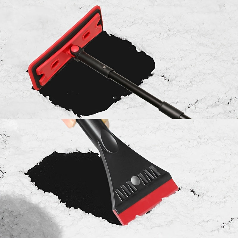 1pc Extendable Snow Broom With Ice Scraper, 3-in-1 Windshield Snow Removal Tool, Ice Mover For Car, SUV, Truck