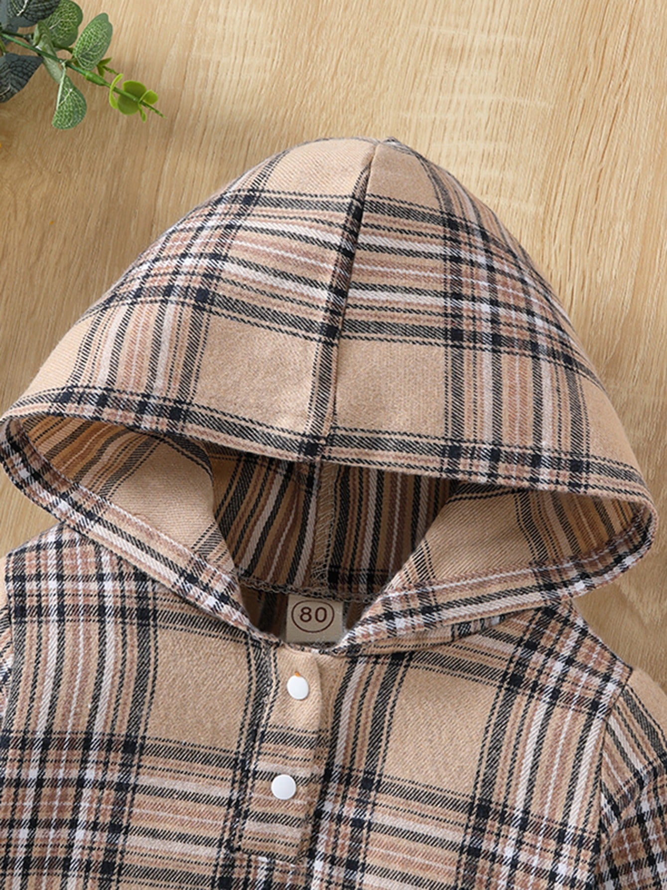 Children's Casual Plaid Long-sleeved Hooded Sweatshirt Pant Set Autumn And Winter