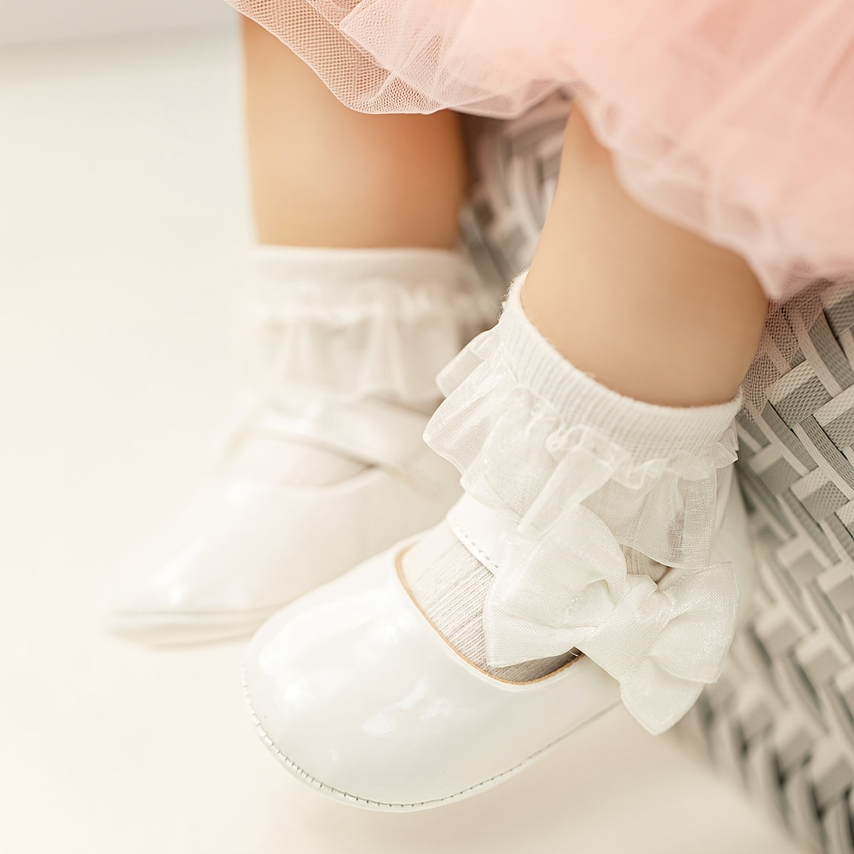 Infant Baby Girls Mary Jane Ballet Flats with Bow Decor