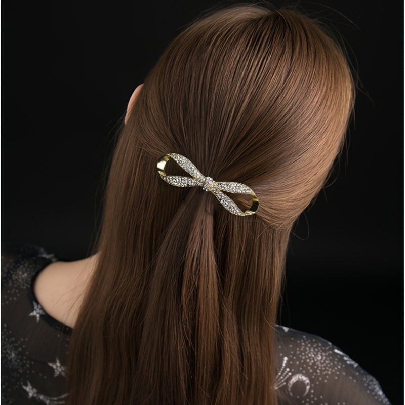Crystal Bowknot Spring Hair Clip