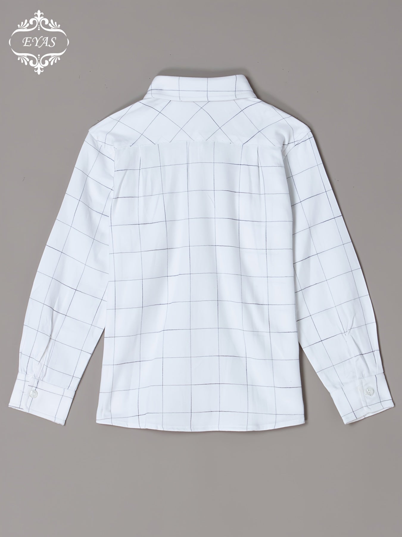 Boys' Casual Cotton Plaid Shirt with Pocket