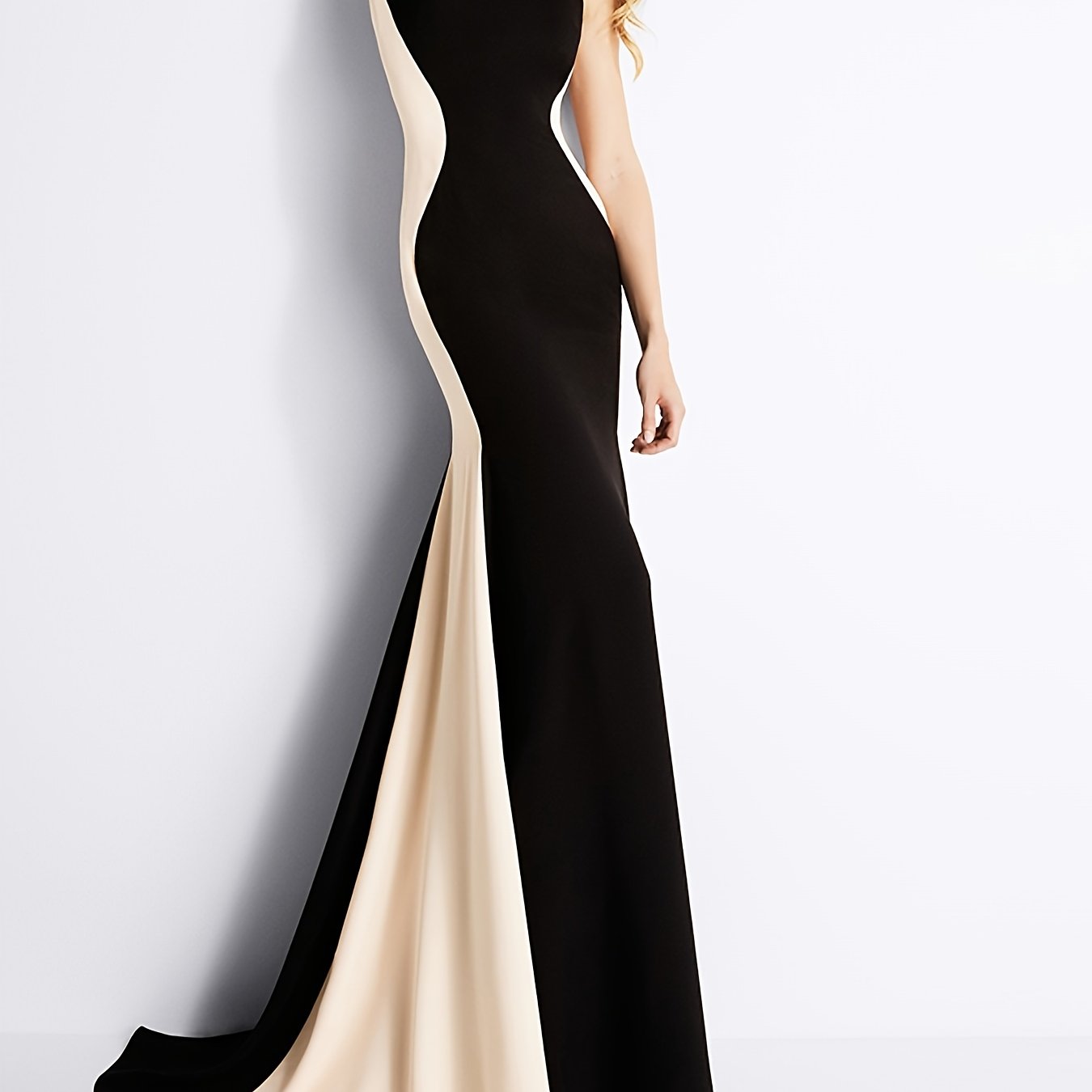 Women's Elegant Color Block Slim Long Dress