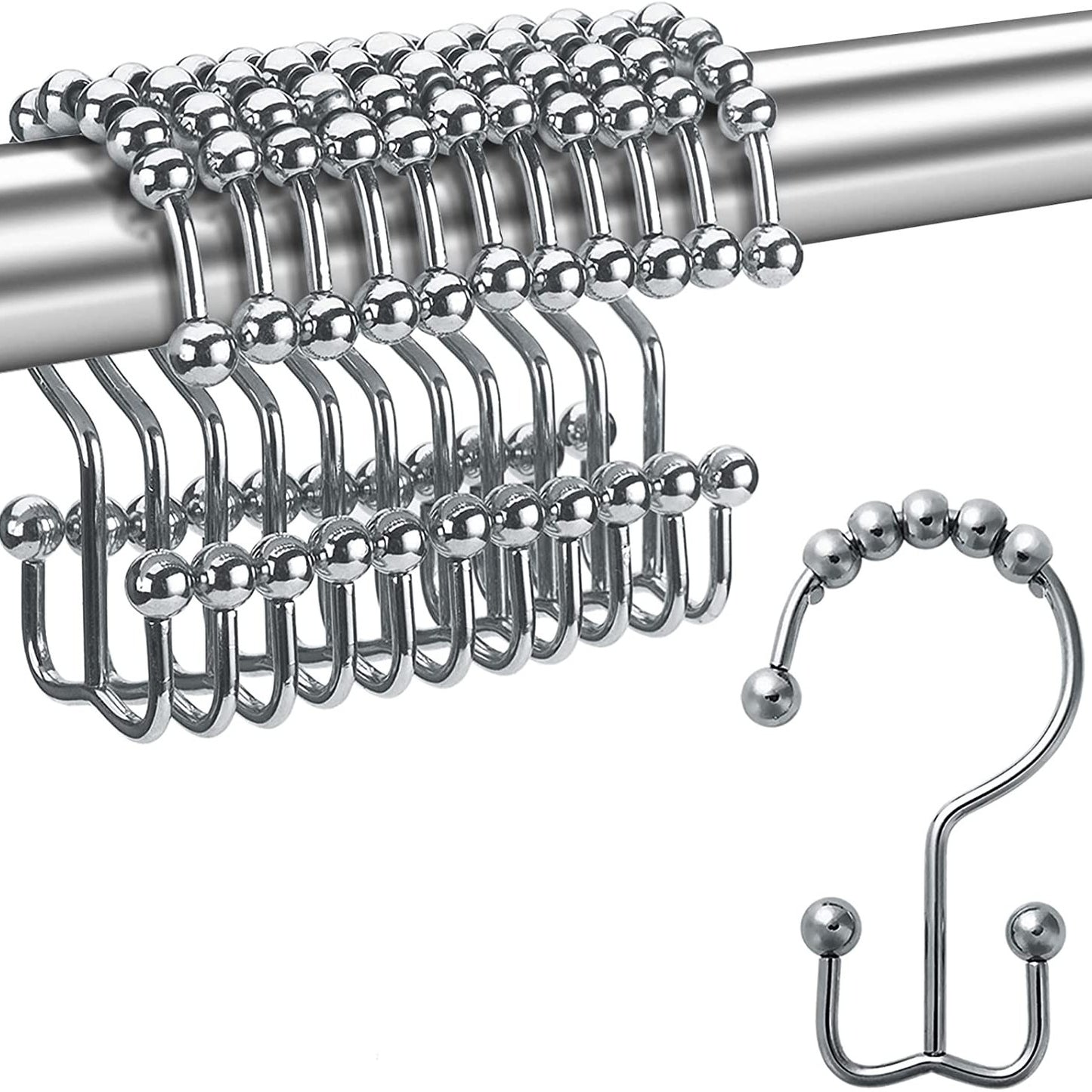 Luxury 12-Piece Shower Curtain Hook Set