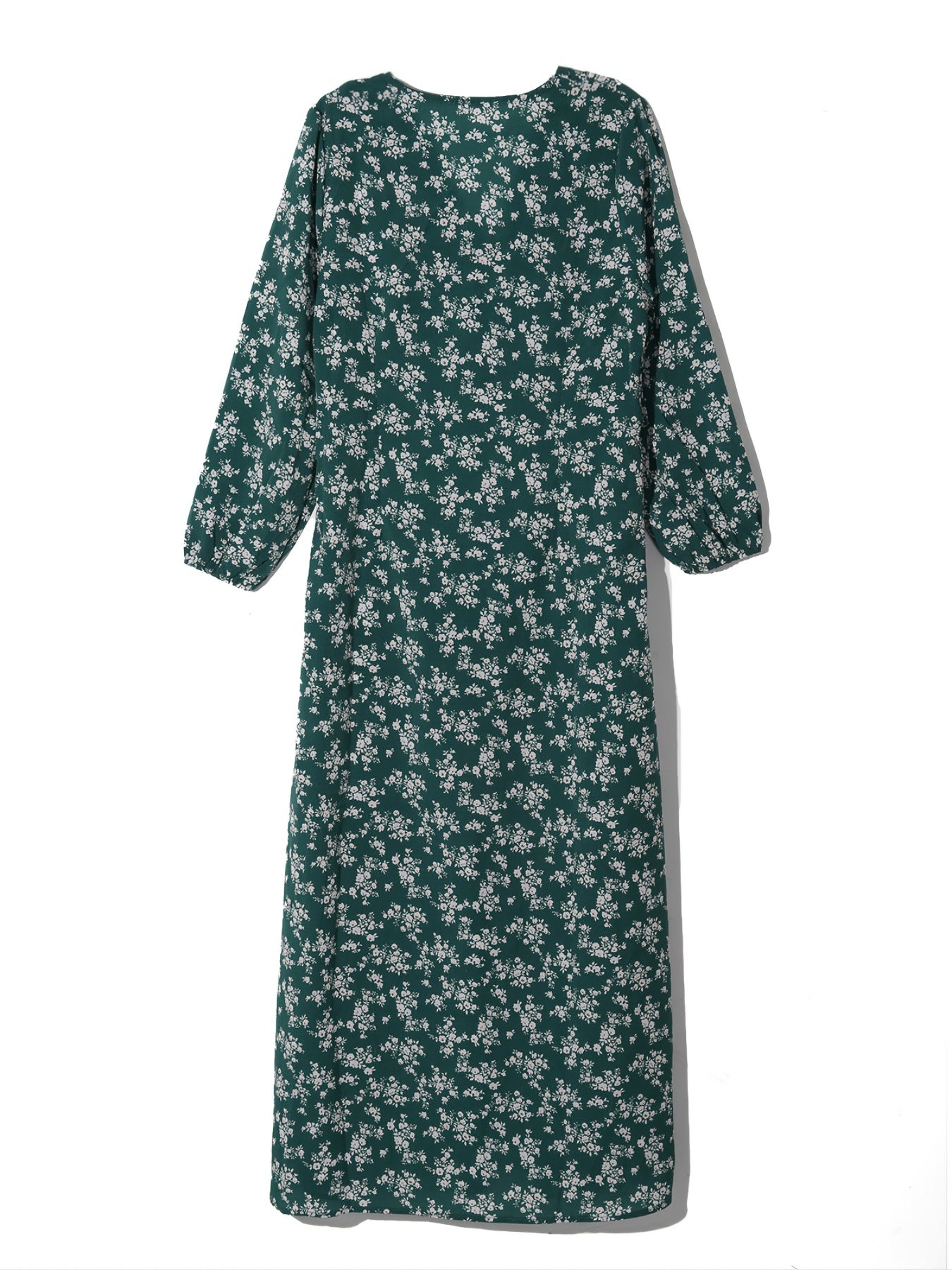 Women's Dirty Floral V Neck Long Sleeve Maxi Dress