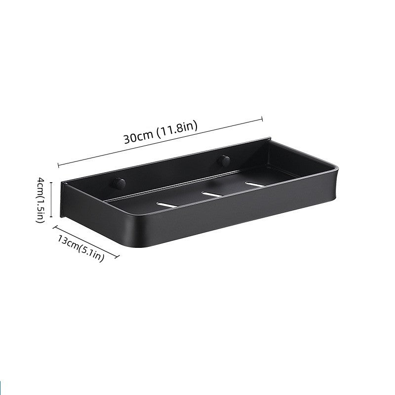 Bathroom Black Shelf with Towel Bar
