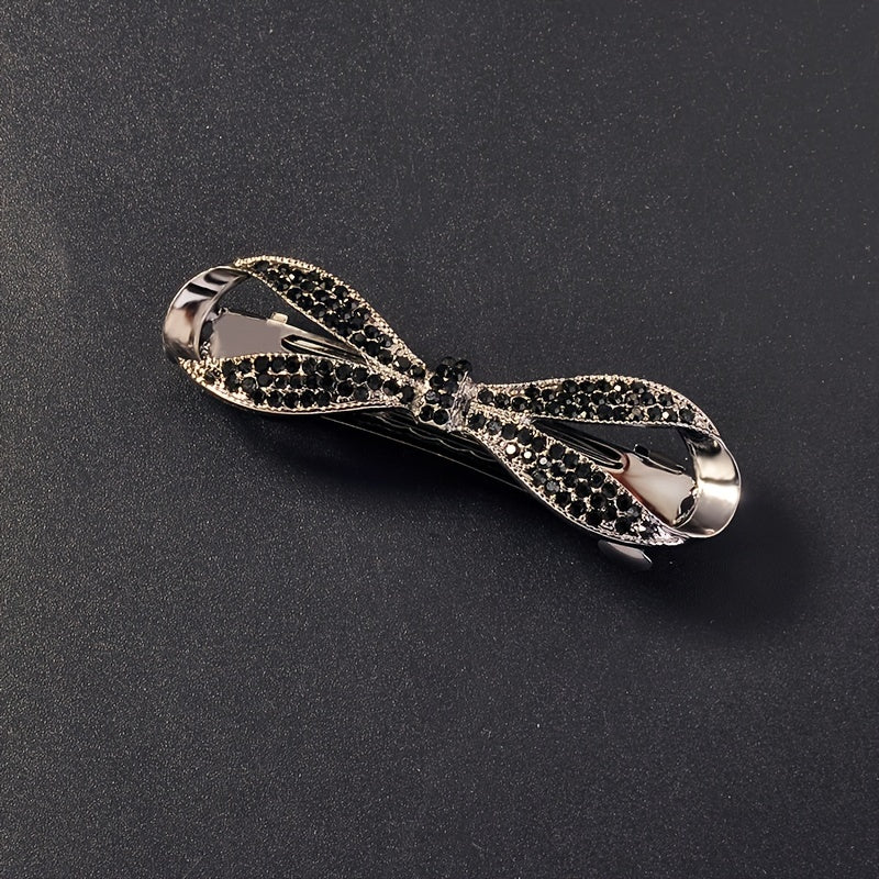 Crystal Bowknot Spring Hair Clip