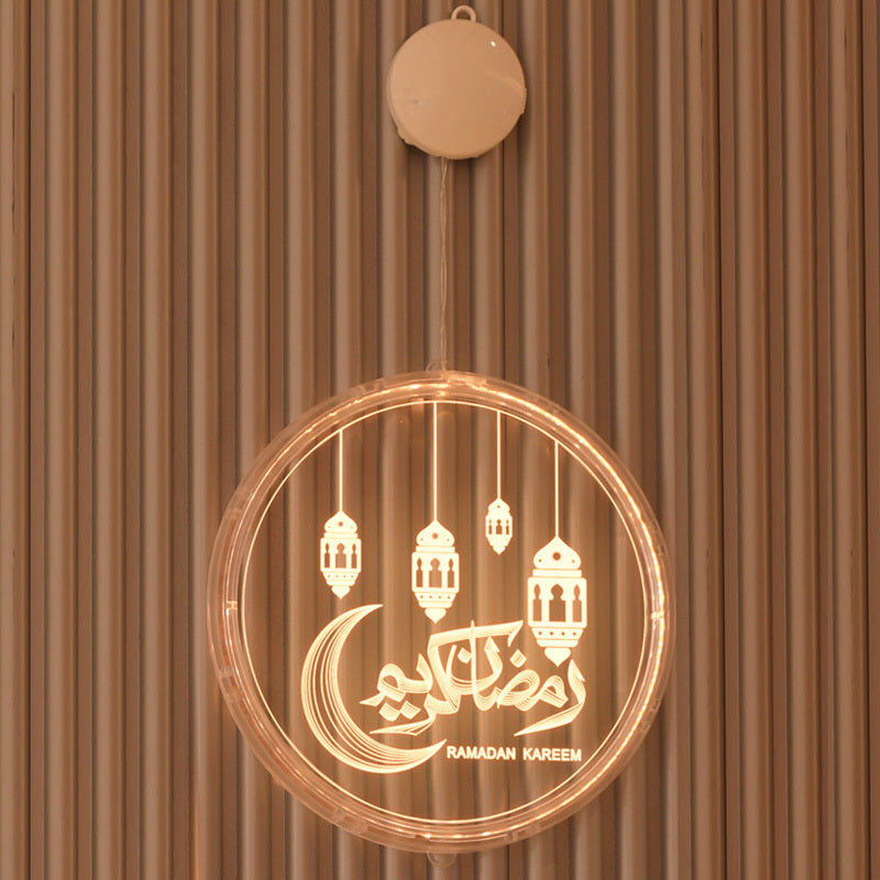 Muslim Holiday Decorative Lights: Castle Stars Moon 3D Chandelier