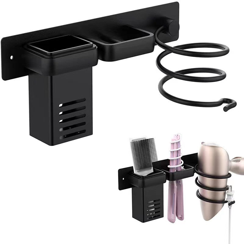 Wall-Mount Hair Dryer & Curling Iron Holder