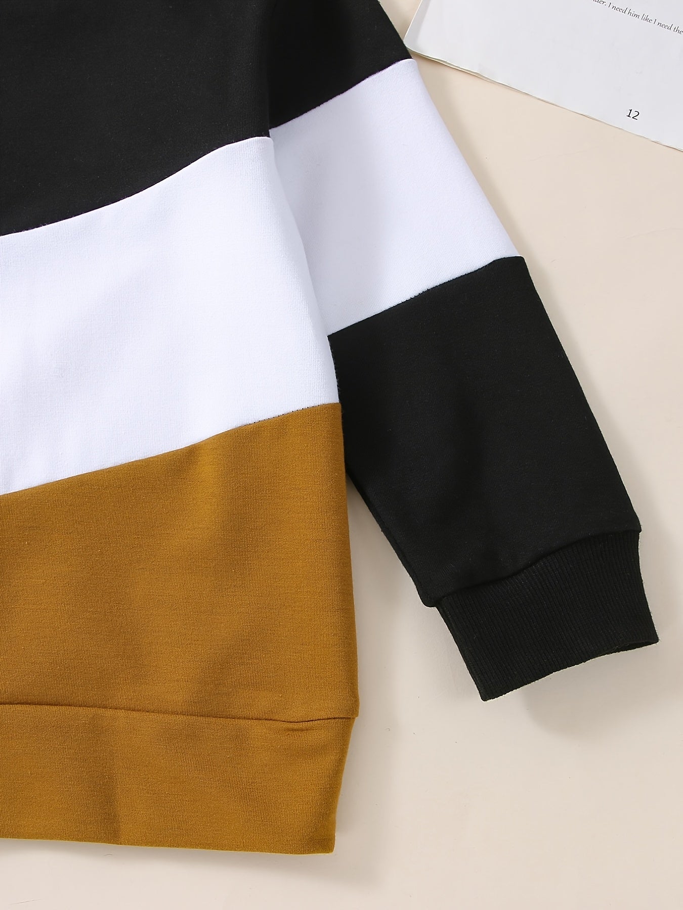 2pcs Baby Boys Splicing Pullover and Pant Set