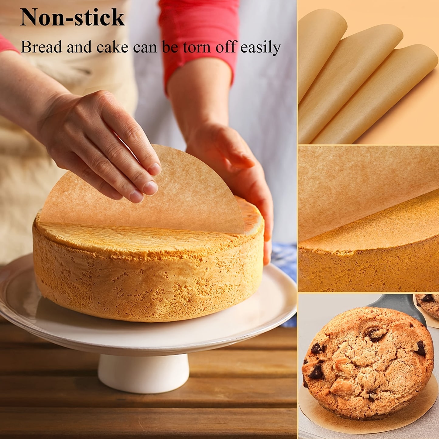 100pcs 8 Inch Non-Stick Baking Paper for Cake Pan, Air Fryer, Spring Pot, Bamboo Steamer, and More