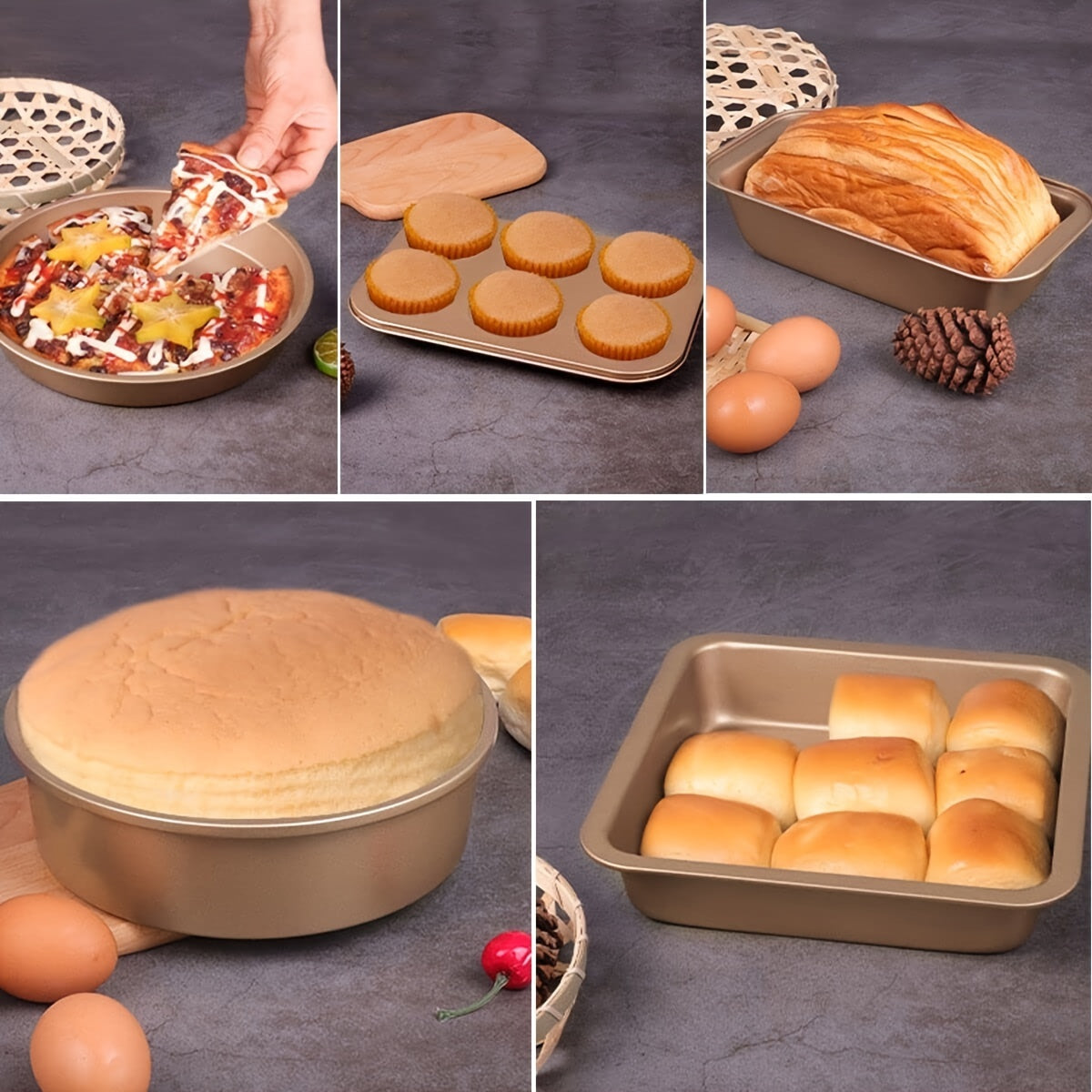6 Cup Non-Stick Carbon Steel Baking Set