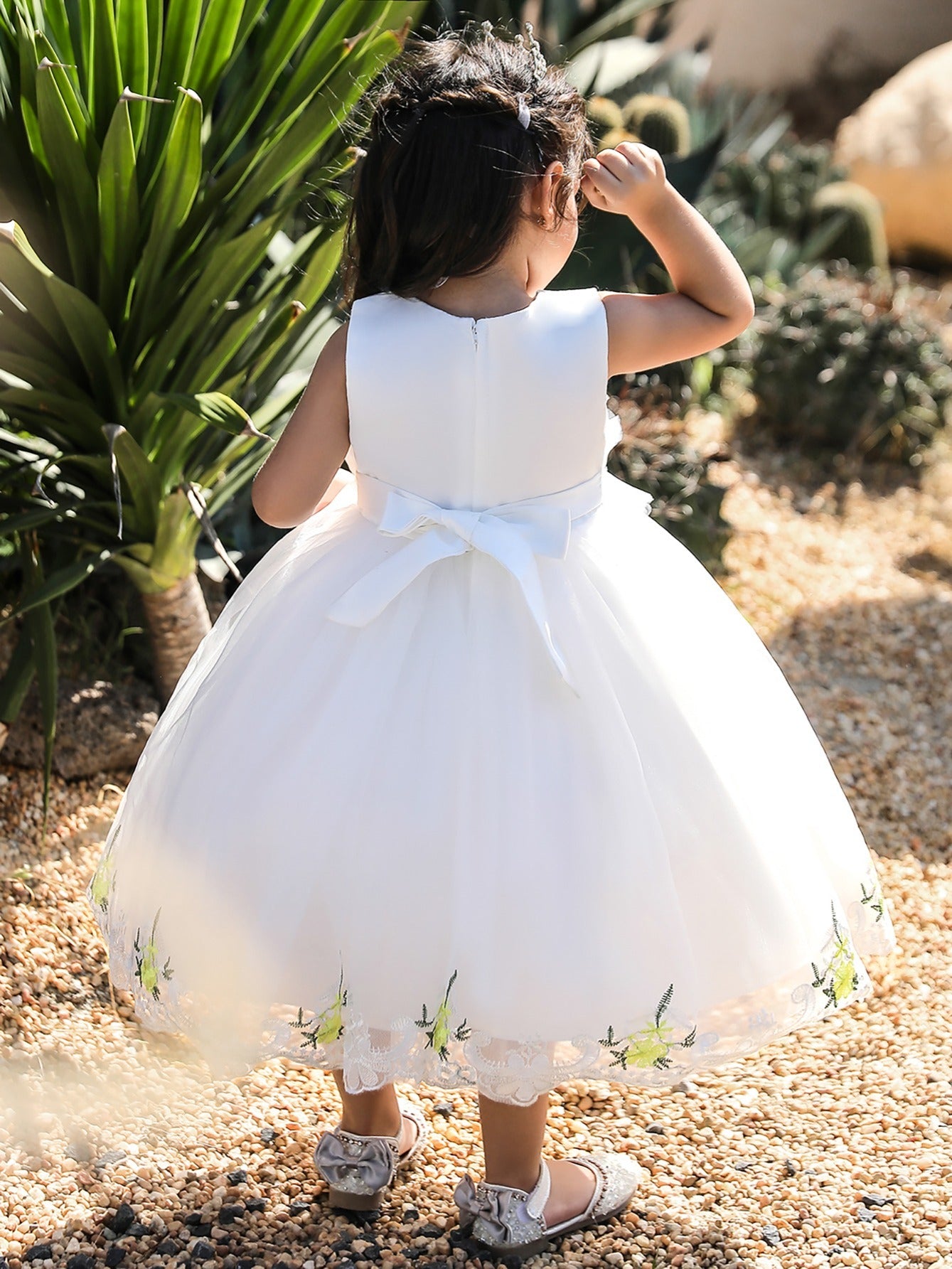 Mesh Embroidered Princess Dress for Baby Girls