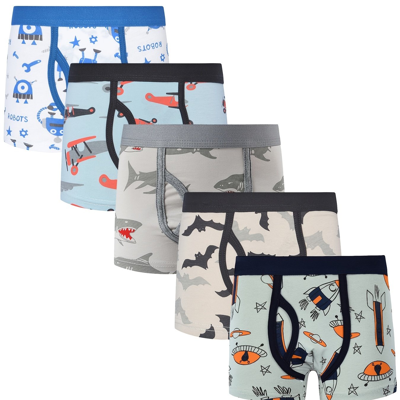 5-Pack Toddler Boys Cartoon Boxer Underwear Set