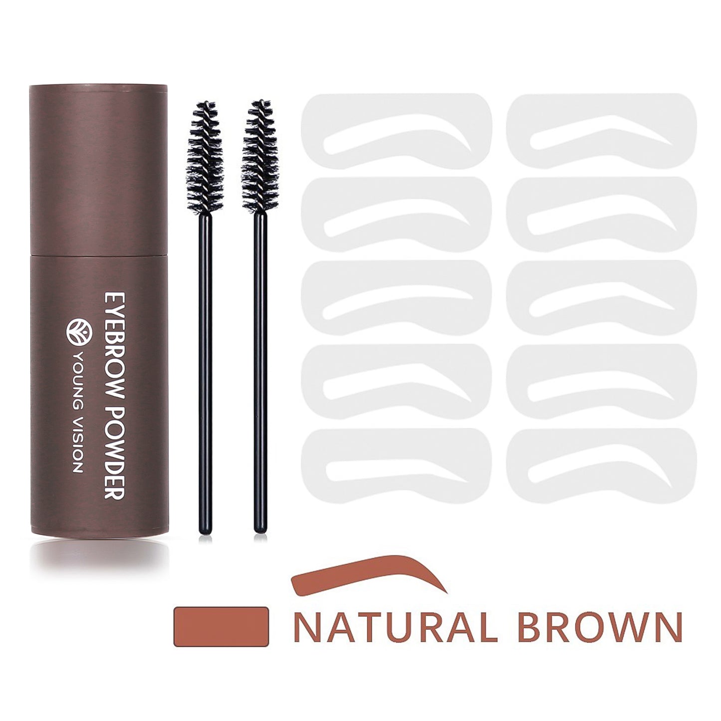 One-Step Eyebrow Stamp Stencils Kit: Powder Makeup for Perfect Brows