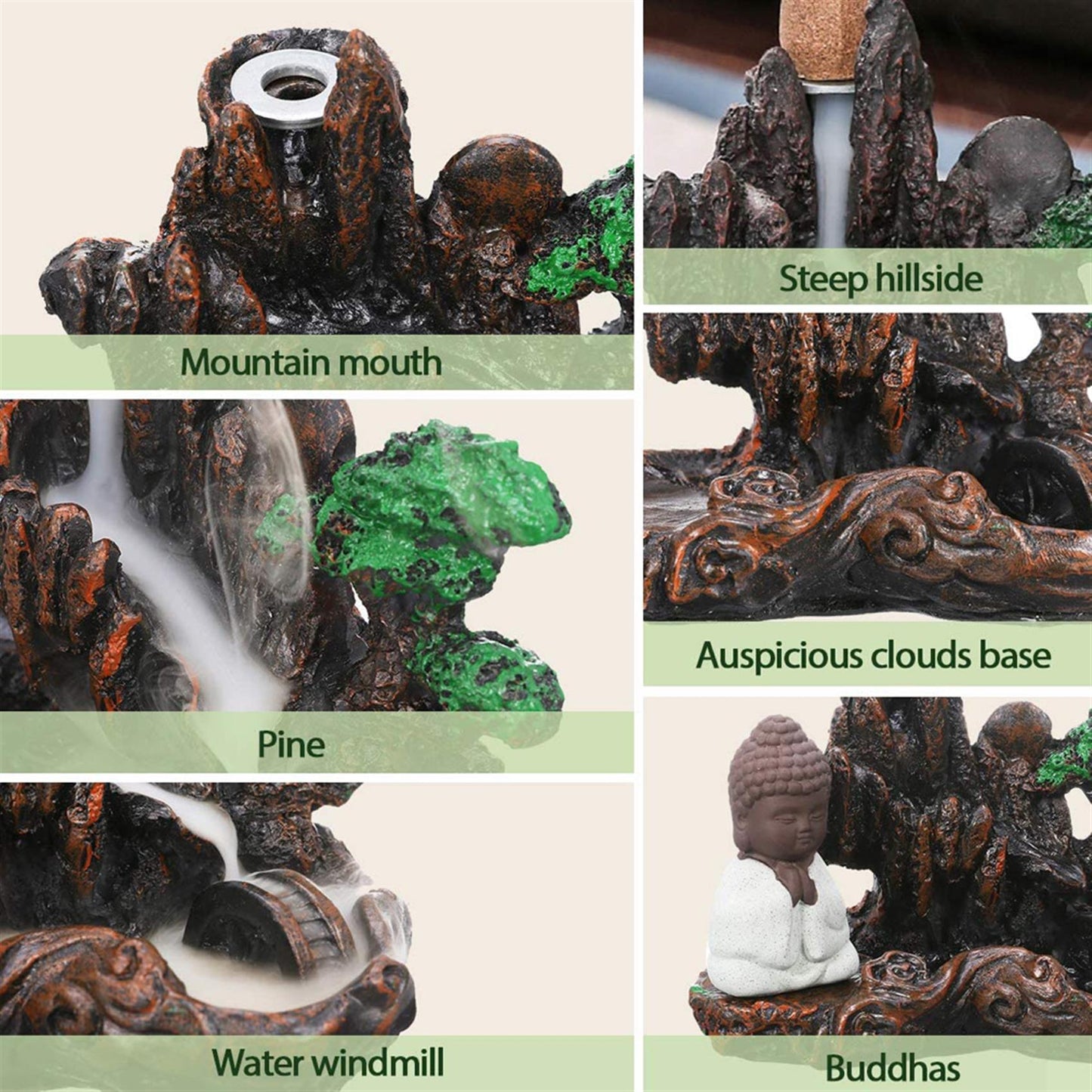 Resin Backflow Incense Burner - Waterfall Incense Holder
