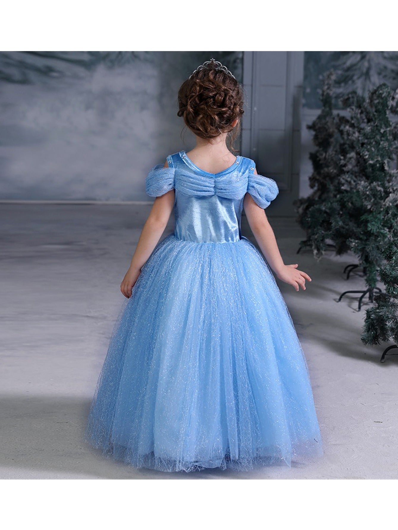 9pcs Cinderella Princess Dress Up Costume Set for Girls