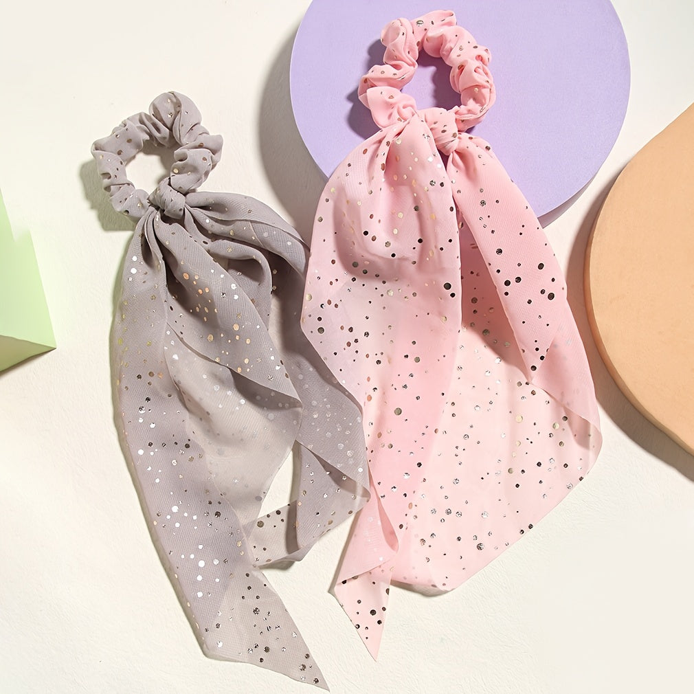 Polka Dot Hair Scarf Scrunchy Set