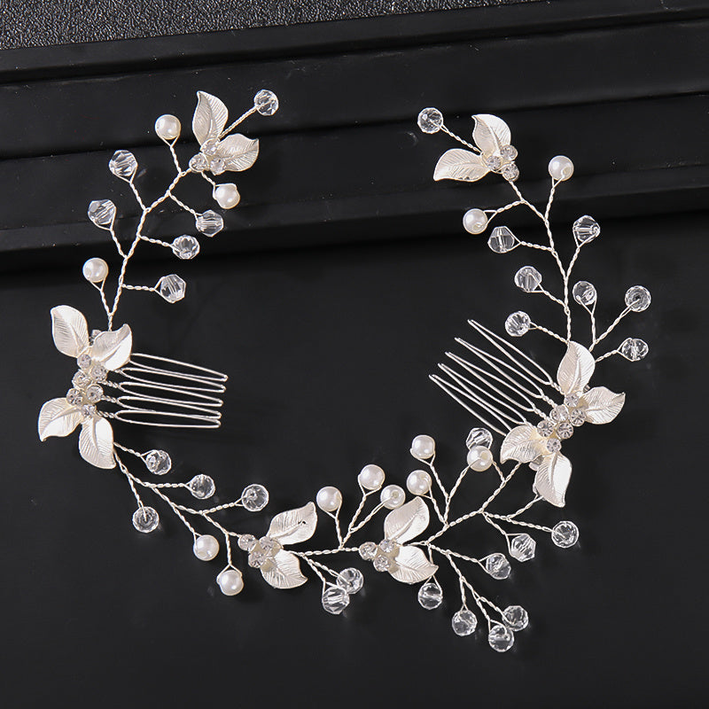 Bridal Golden Leaf Hair Vine, Silver Hair Comb, Rose Golden Leaf Hair Comb, Leaf Wreath, Golden Hair Vine, Bride Hair Accessories, Leaf Hair Vine