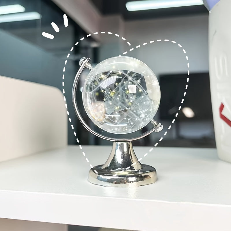 1pc Mini Crystal Globe - 3D Crystal Earth Globe for Home Decor