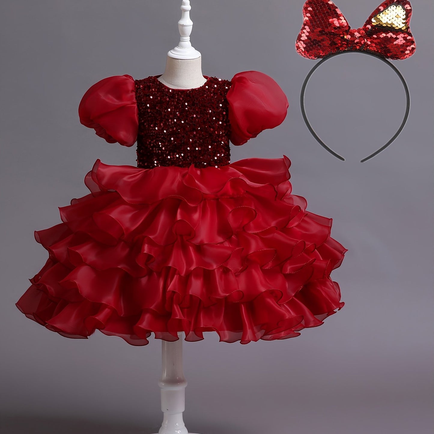 Cute Elegant Puff Sleeve Mesh Princess Dress