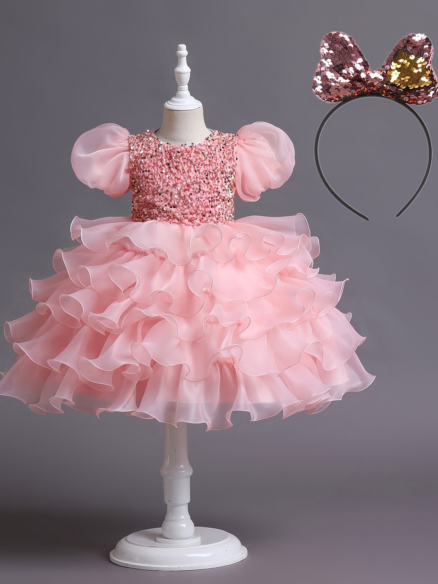 Cute Elegant Puff Sleeve Mesh Princess Dress