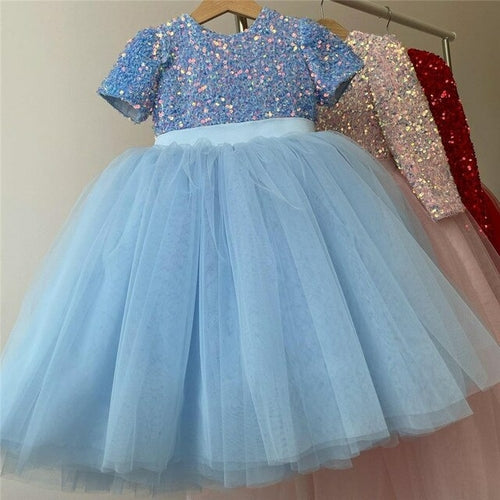 Pink Princess Tulle Baby Girl Gown for Pageant and Party Occasions