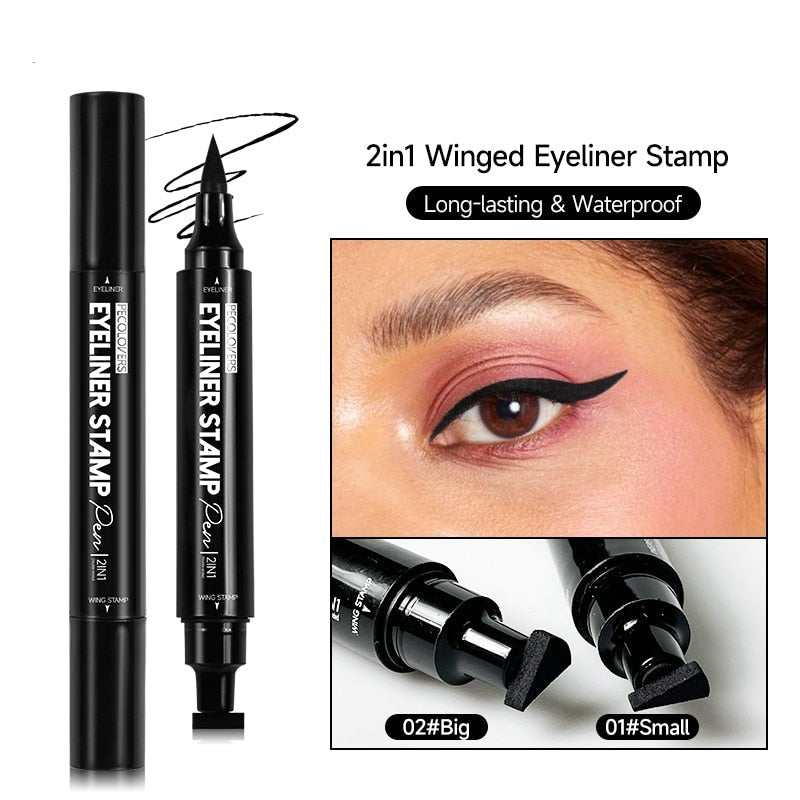 Effortless Eye Makeup: Double Head Waterproof Liquid Eyeliner for Quick Drying and Non-Blooming Color