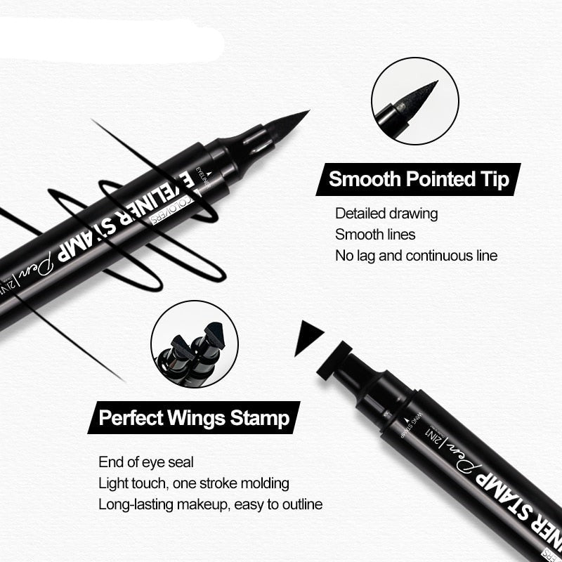 Effortless Eye Makeup: Double Head Waterproof Liquid Eyeliner for Quick Drying and Non-Blooming Color