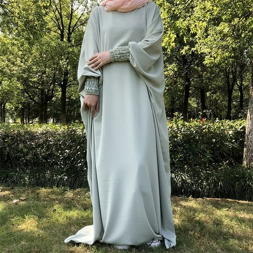 Elegant Butterfly Modest Abaya with High Quality Elastic for Ramadan and Eid