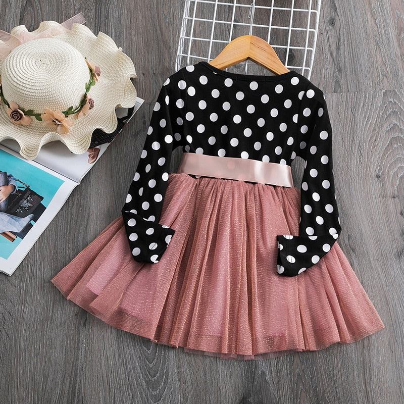 Adorable Polka Dot Party: Fall Tulle Dresses for Girls - Evening and Costume Wear
