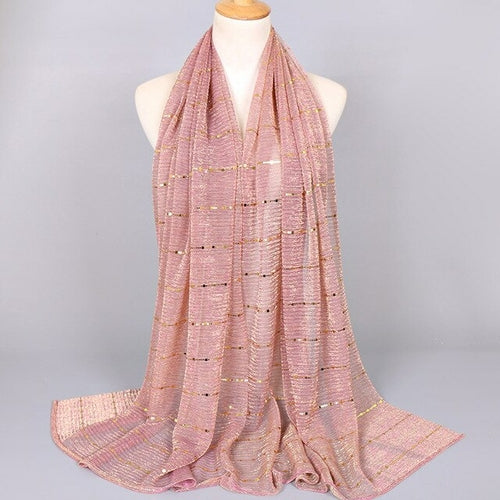 Shimmering Muslim Foulard Scarf for Women