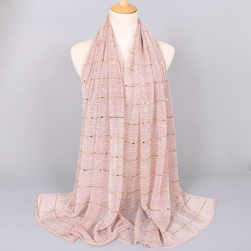 Shimmering Muslim Foulard Scarf for Women