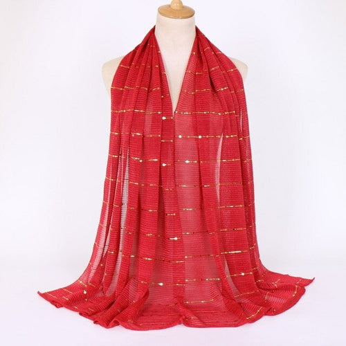 Shimmering Muslim Foulard Scarf for Women