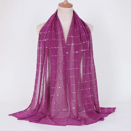 Shimmering Muslim Foulard Scarf for Women
