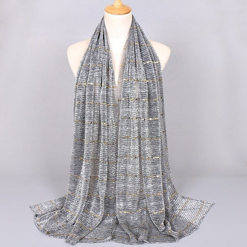 Shimmering Muslim Foulard Scarf for Women