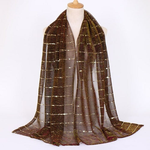 Shimmering Muslim Foulard Scarf for Women