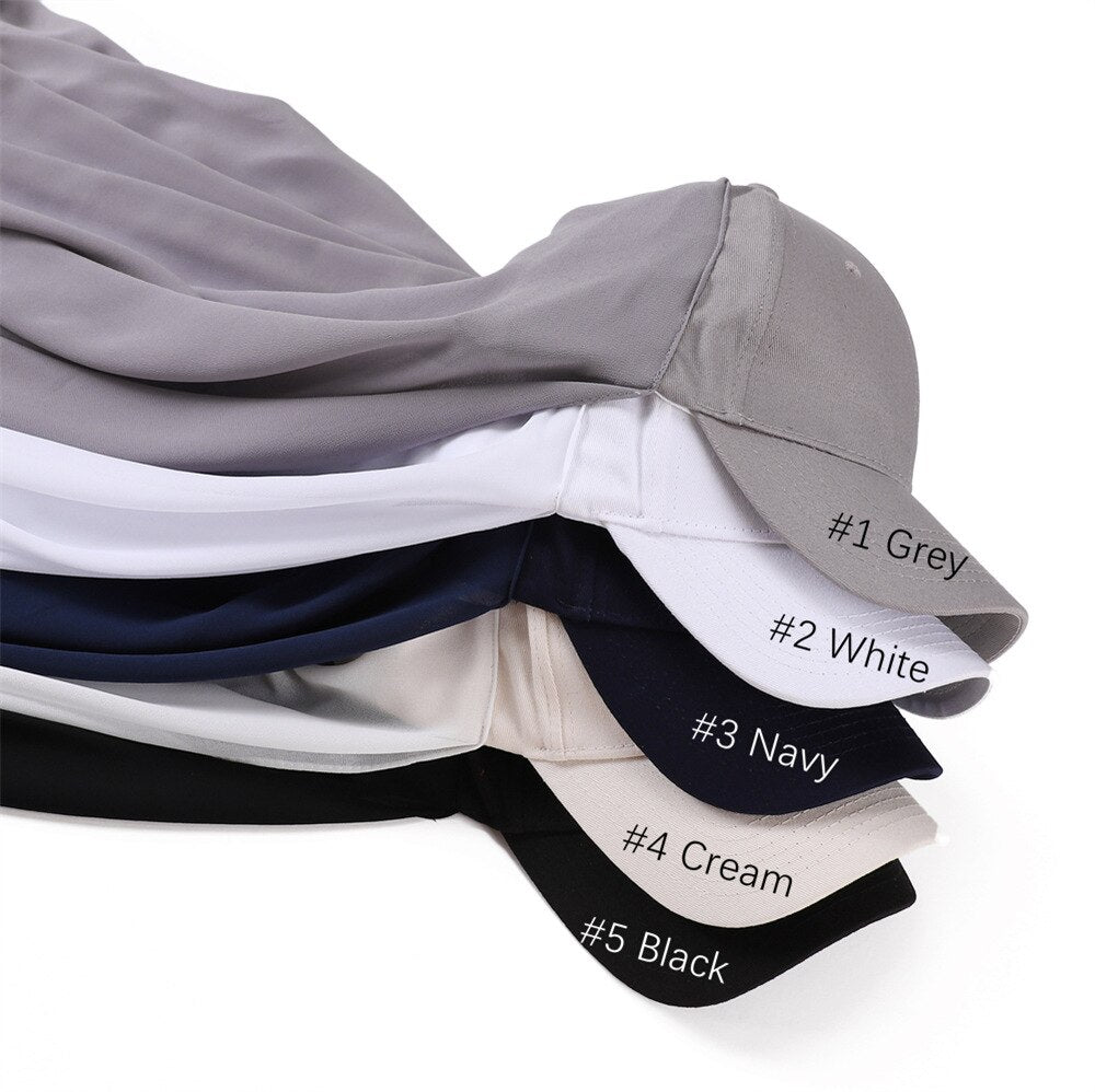 Fashion Premium Chiffon Shawl & Baseball Cap Instant Hijab Set