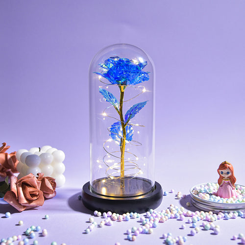 Enchanted Galaxy LED Preserved Rose Beauty and the Beast Glass Dome