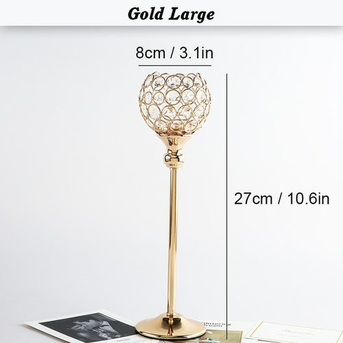 Elegant Crystal Wishing Candlestick Table Decor