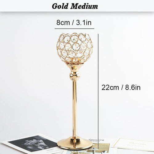 Elegant Crystal Wishing Candlestick Table Decor