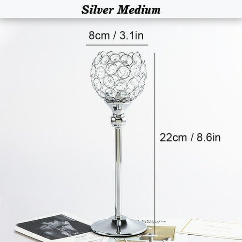 Elegant Crystal Wishing Candlestick Table Decor