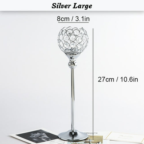 Elegant Crystal Wishing Candlestick Table Decor