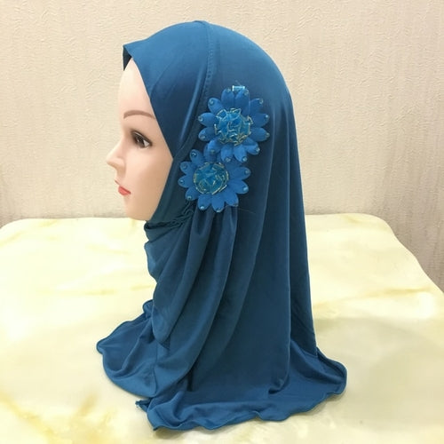 Beautiful Small Girl Al Amira Hijab with Flowers (2-7 years)