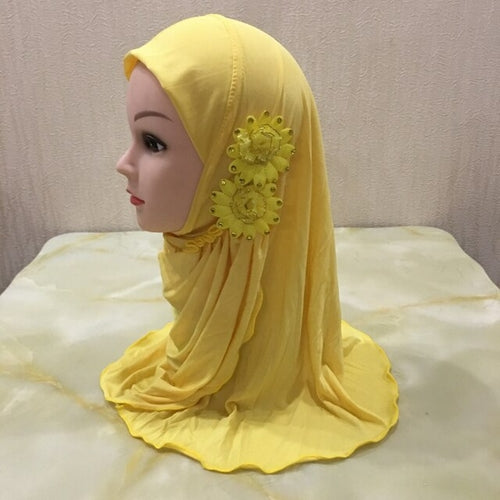 Beautiful Small Girl Al Amira Hijab with Flowers (2-7 years)