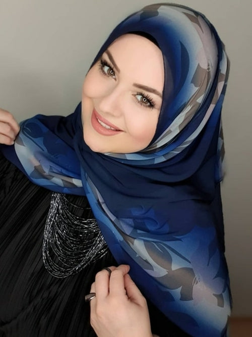 "Elegant Black Chiffon Hijab for Women"