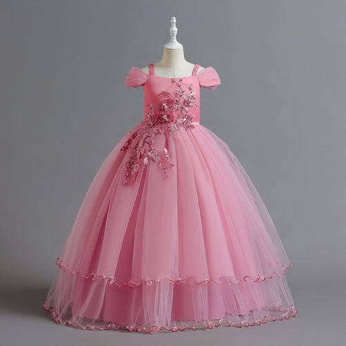 Luxurious Teen Girl Sequin Shiny Formal Evening Party Dress