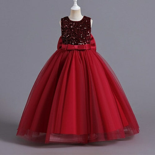 Luxurious Teen Girl Sequin Shiny Formal Evening Party Dress