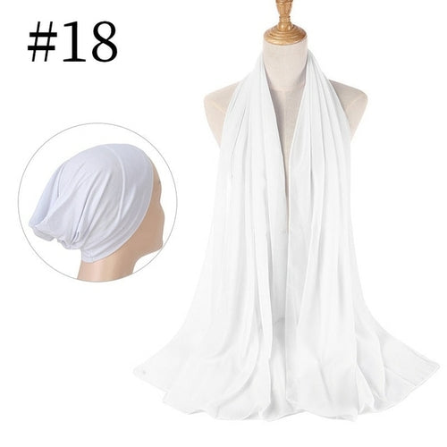 "The Finest Hijab Set - Heavy Chiffon Hijab and Matching Scarf for the Perfect Coordinated Look"
