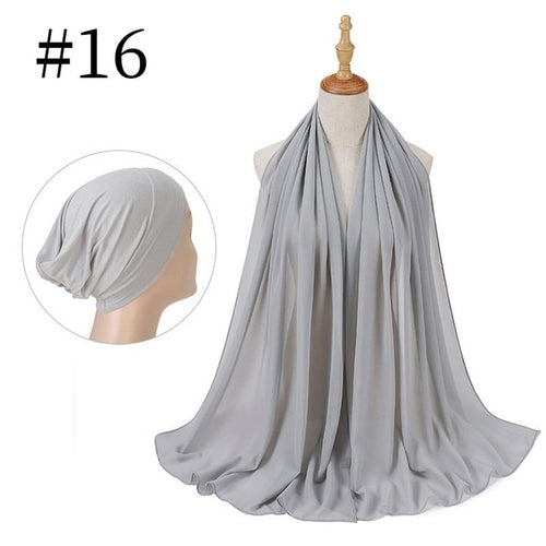 "The Finest Hijab Set - Heavy Chiffon Hijab and Matching Scarf for the Perfect Coordinated Look"