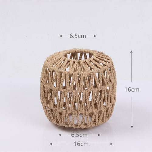 Bohemian Handwoven Wicker Pendant Lamp Shade: A Natural Touch of Rattan and Paper Rope for Your Home